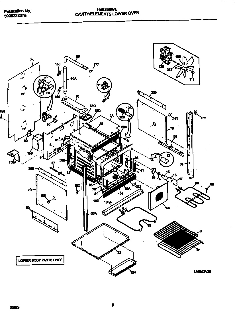 Frigidaire FEB398WECC lower body diagram