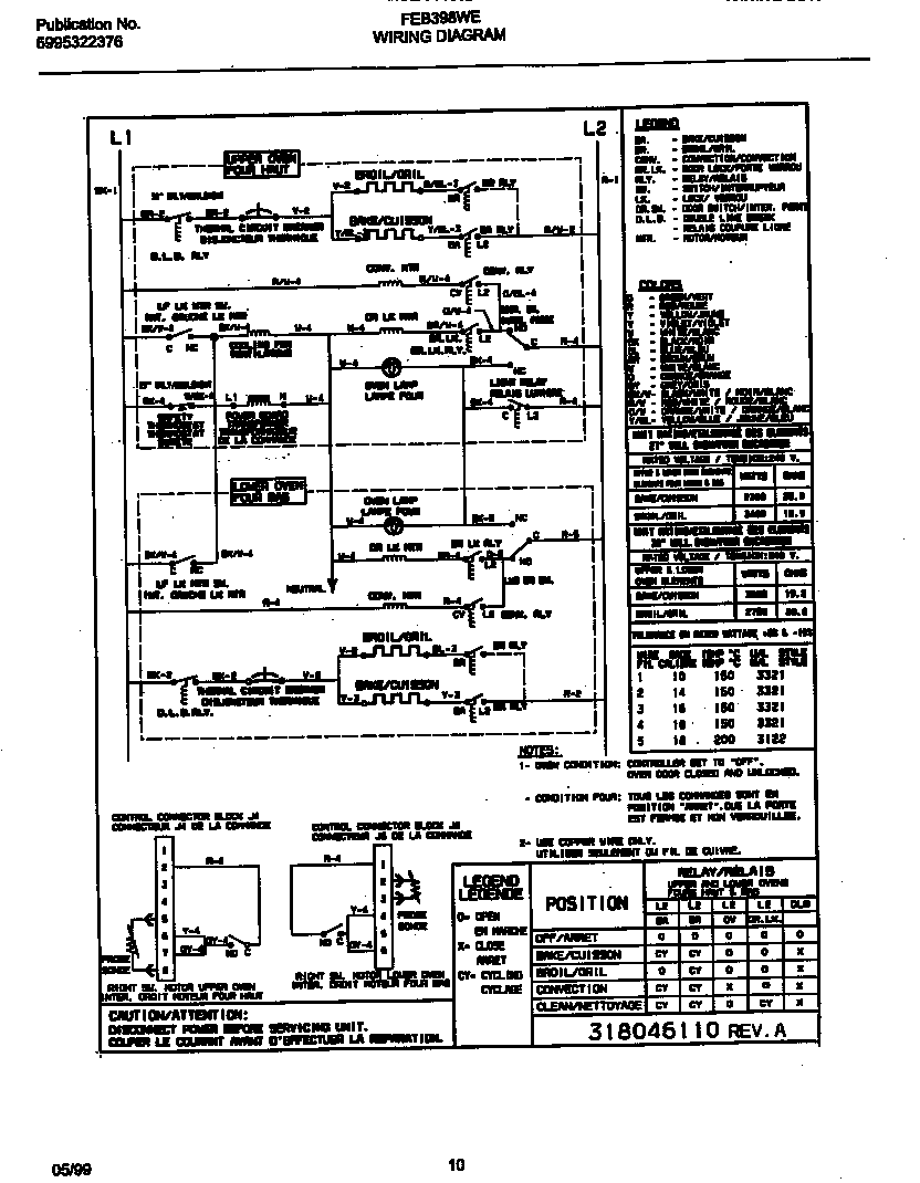 Frigidaire FEB398WECC wiring diagram diagram