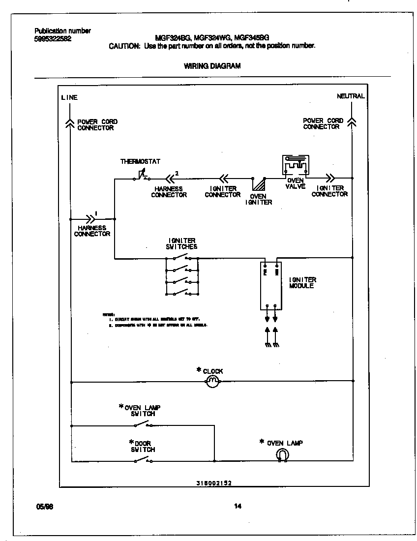 Frigidaire MGF324BGDF wiring diagram diagram