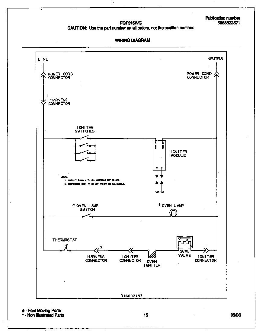Frigidaire FGF316WGSF wiring diagram diagram