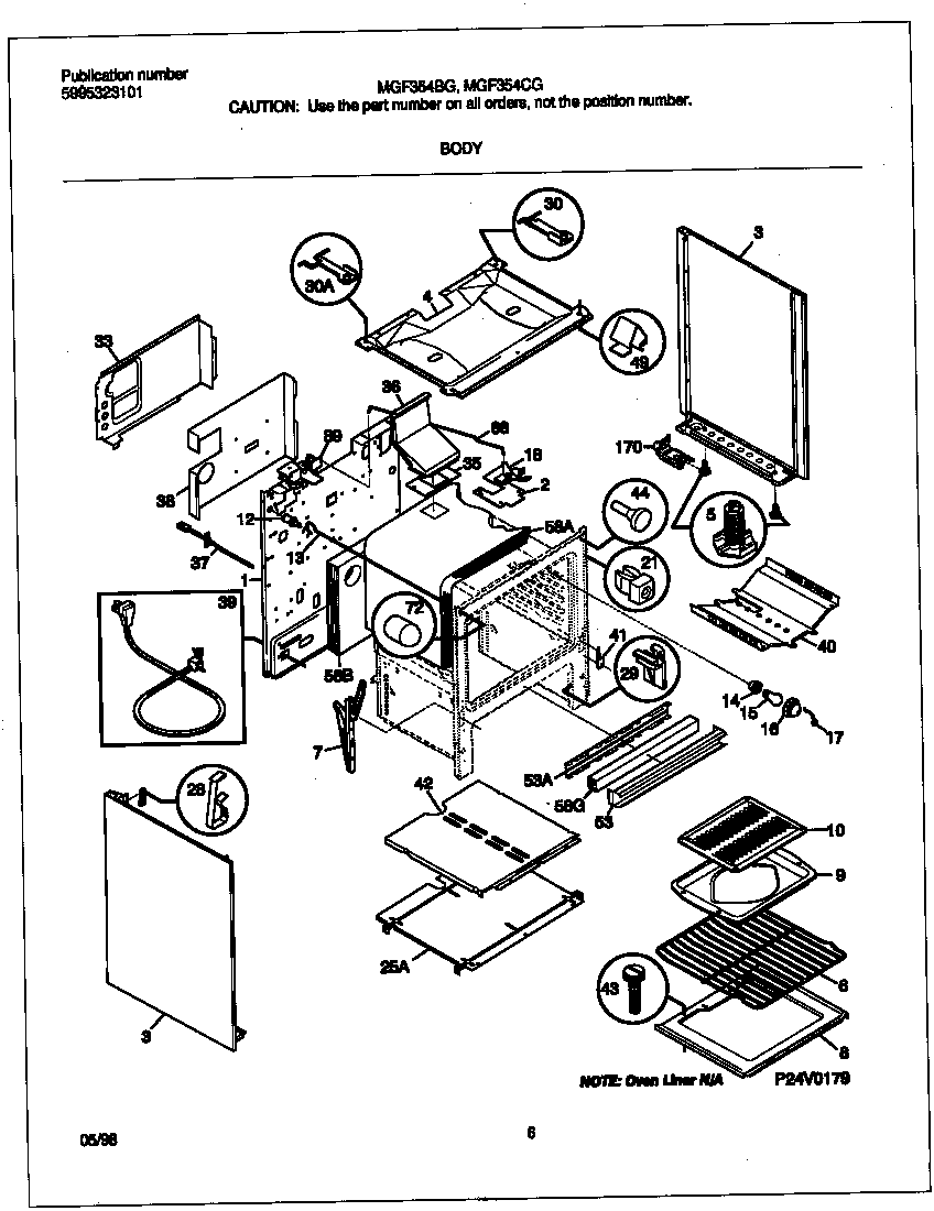 Frigidaire MGF354CGSC body diagram