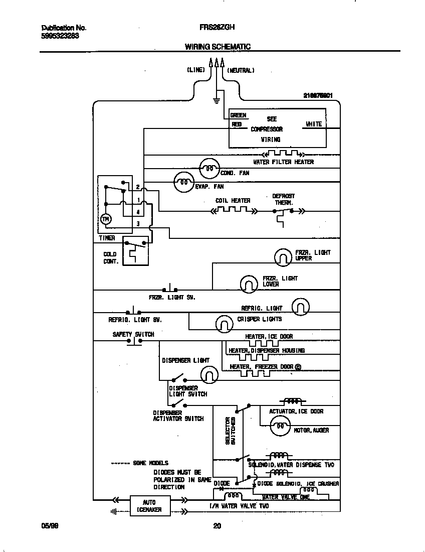 Frigidaire FRS26ZGHD0 wiring diagram diagram