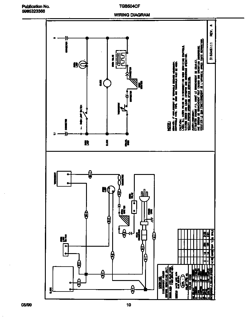 Tappan TGB504CFS3 wiring diagram diagram