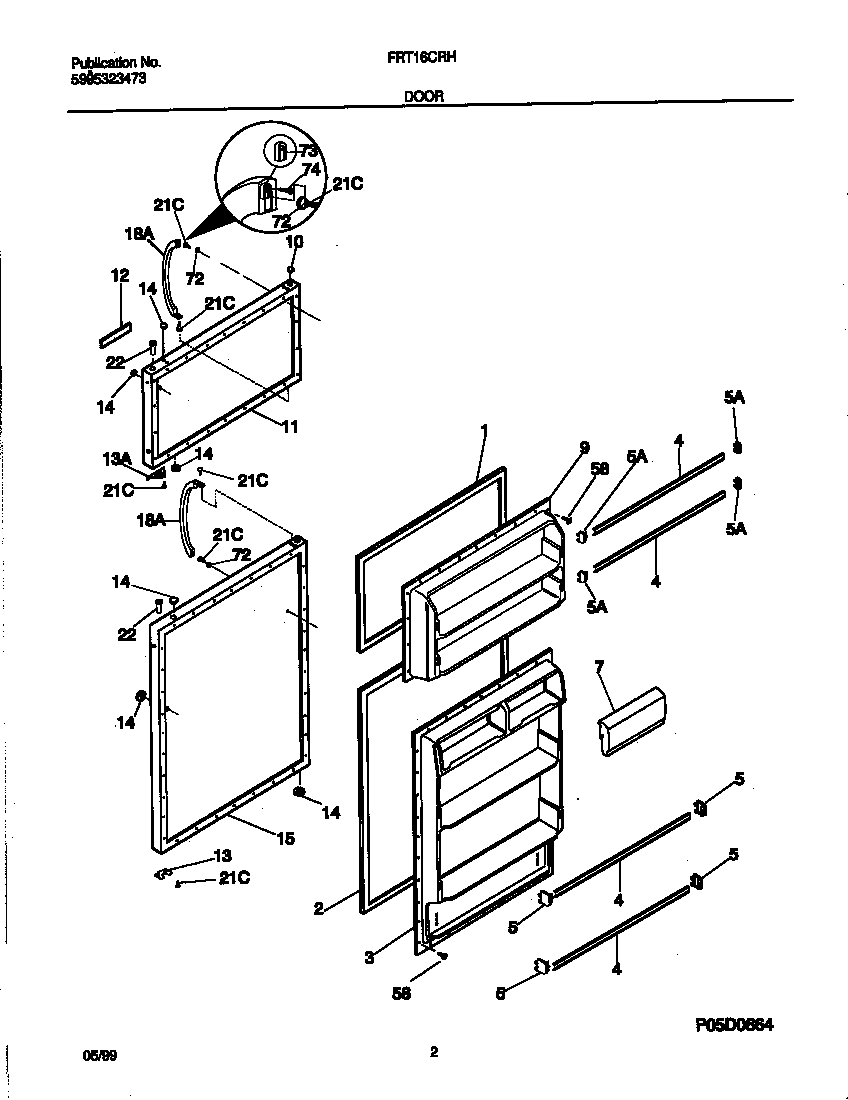 Frigidaire FRT16CRHZ1 doors diagram