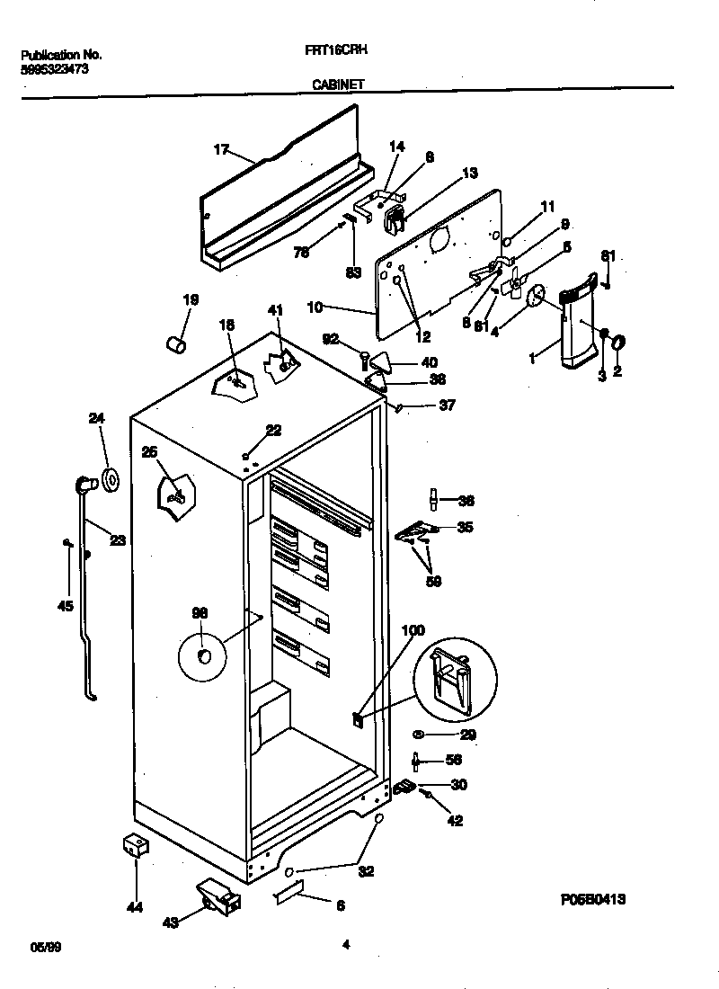 Frigidaire FRT16CRHZ1 cabinet diagram