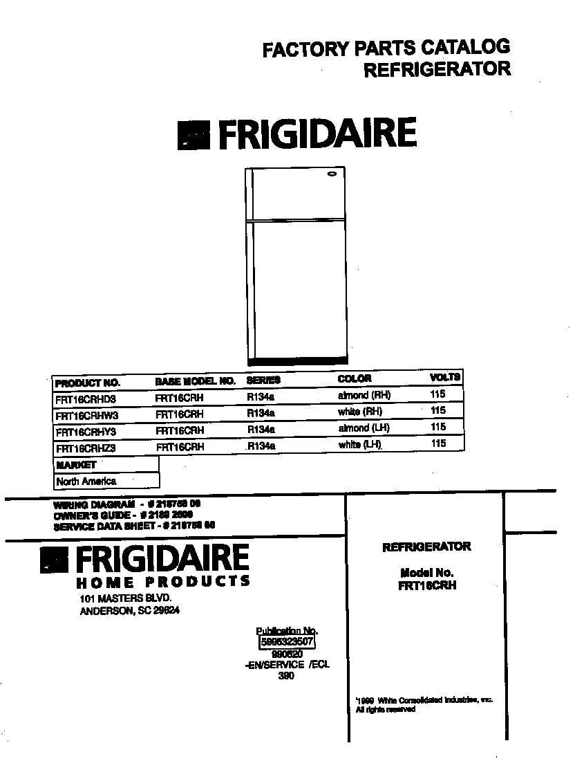 Frigidaire FRT16CRHZ3 cover diagram