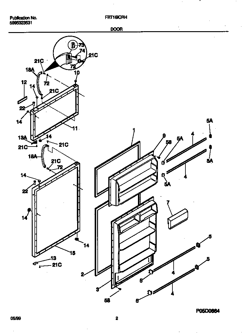 Frigidaire FRT16ICRHY1 doors diagram