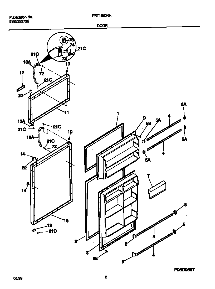 Frigidaire FRT18IDRHZ0 doors diagram