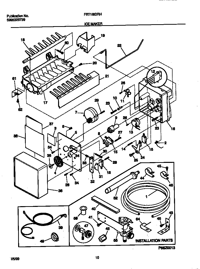 Frigidaire FRT18IDRHZ0 ice maker diagram