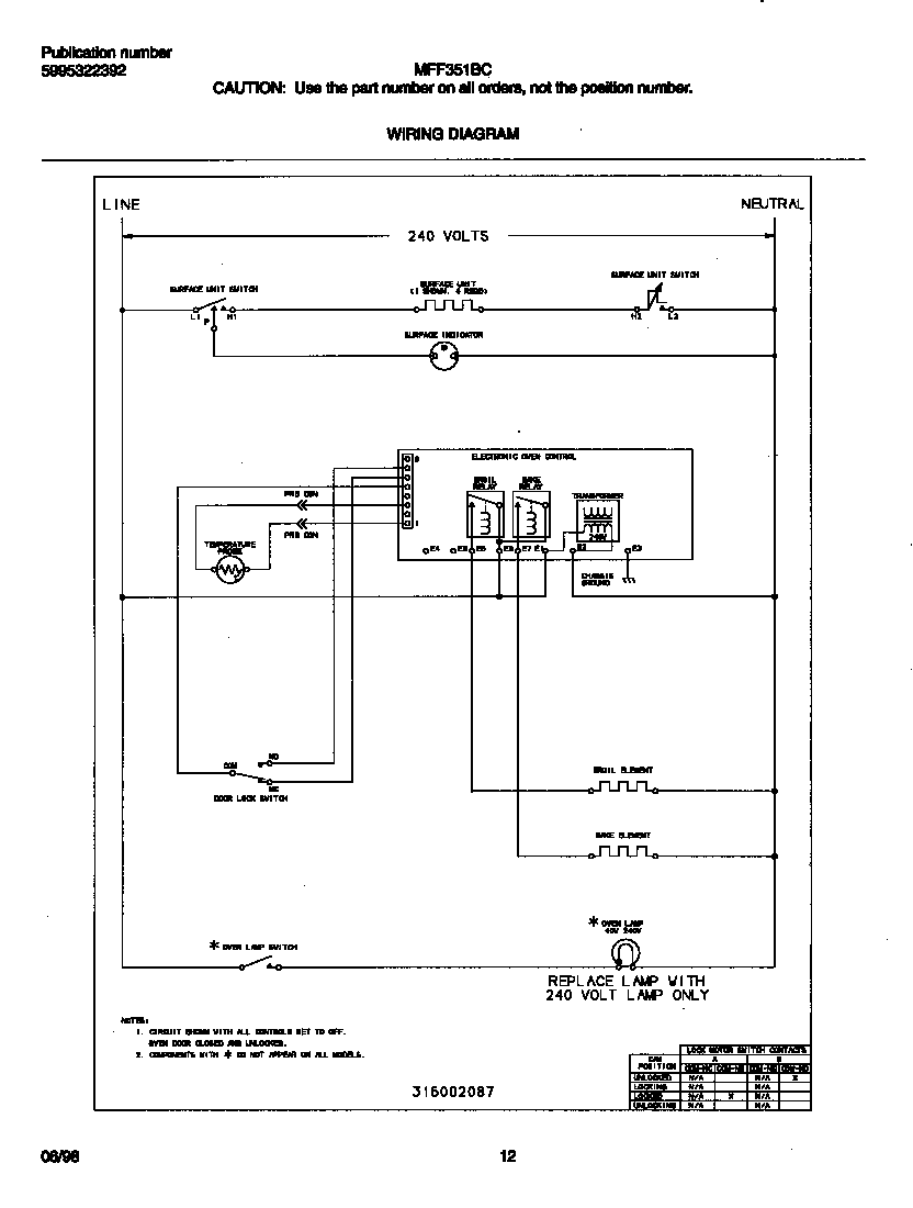 Frigidaire MFF351BCWD wiring diagram diagram