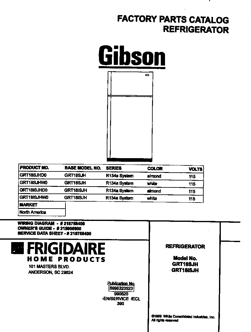 Gibson GRT18SJHD0 cover diagram