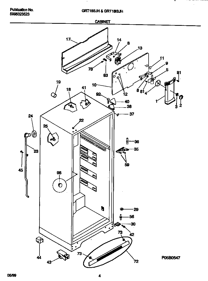 Gibson GRT18SJHD0 cabinet diagram
