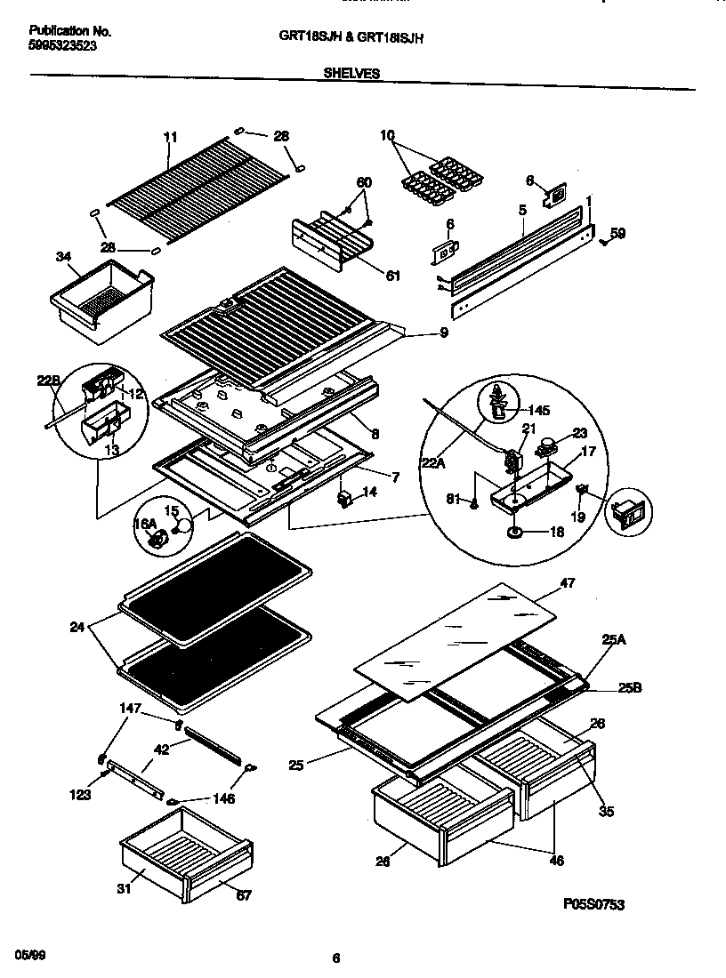 Gibson GRT18SJHD0 shelves diagram