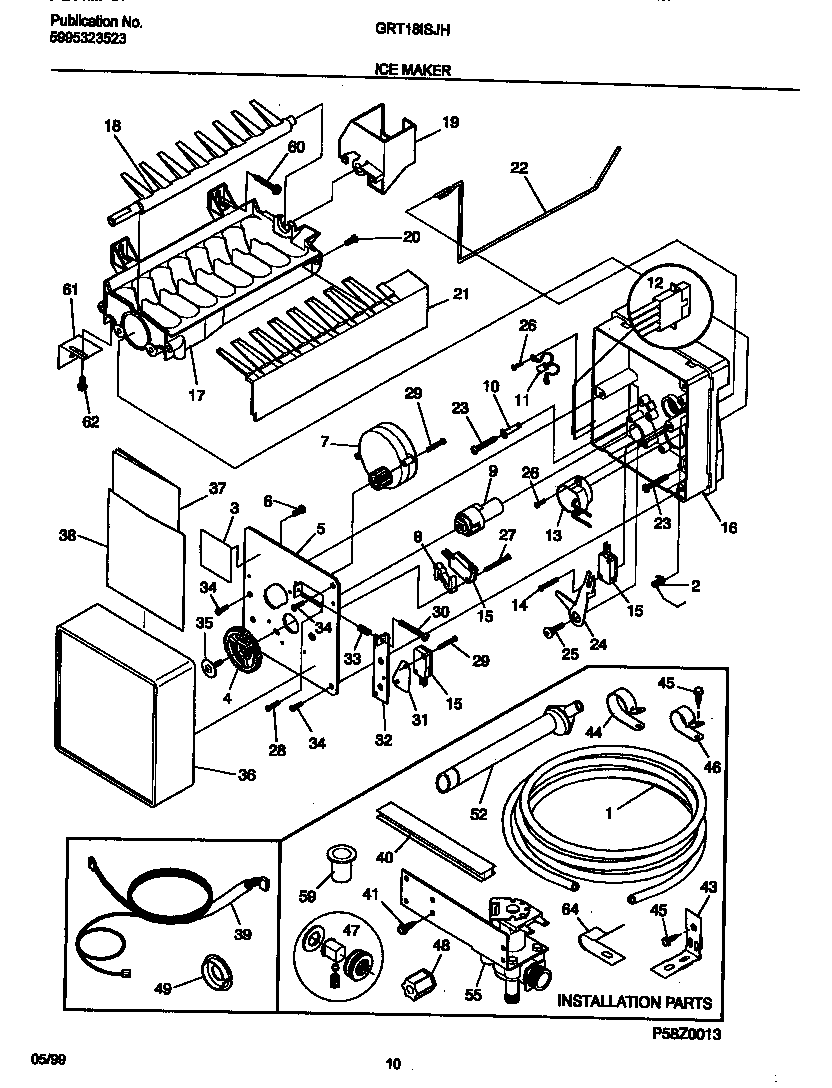 Gibson GRT18SJHD0 ice maker diagram