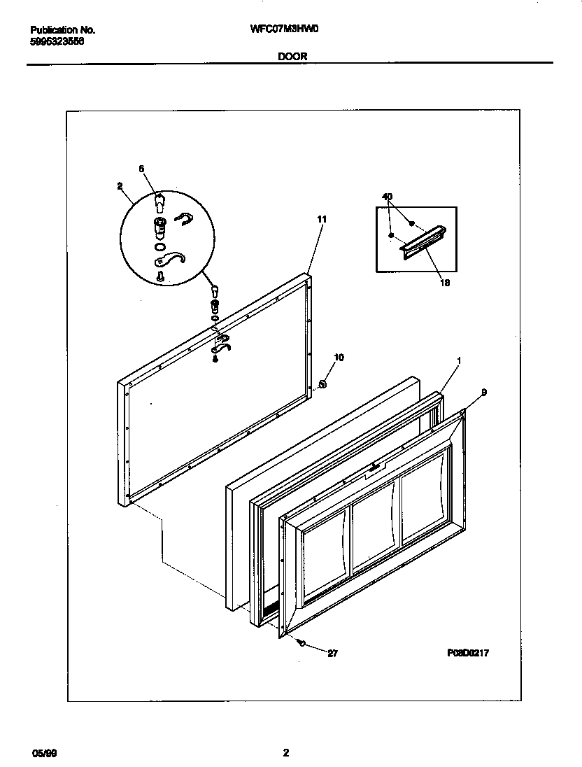 White-Westinghouse WFC07M3HW0 door diagram