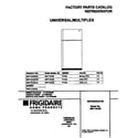Universal/Multiflex (Frigidaire) MRT15CSEDN cover diagram