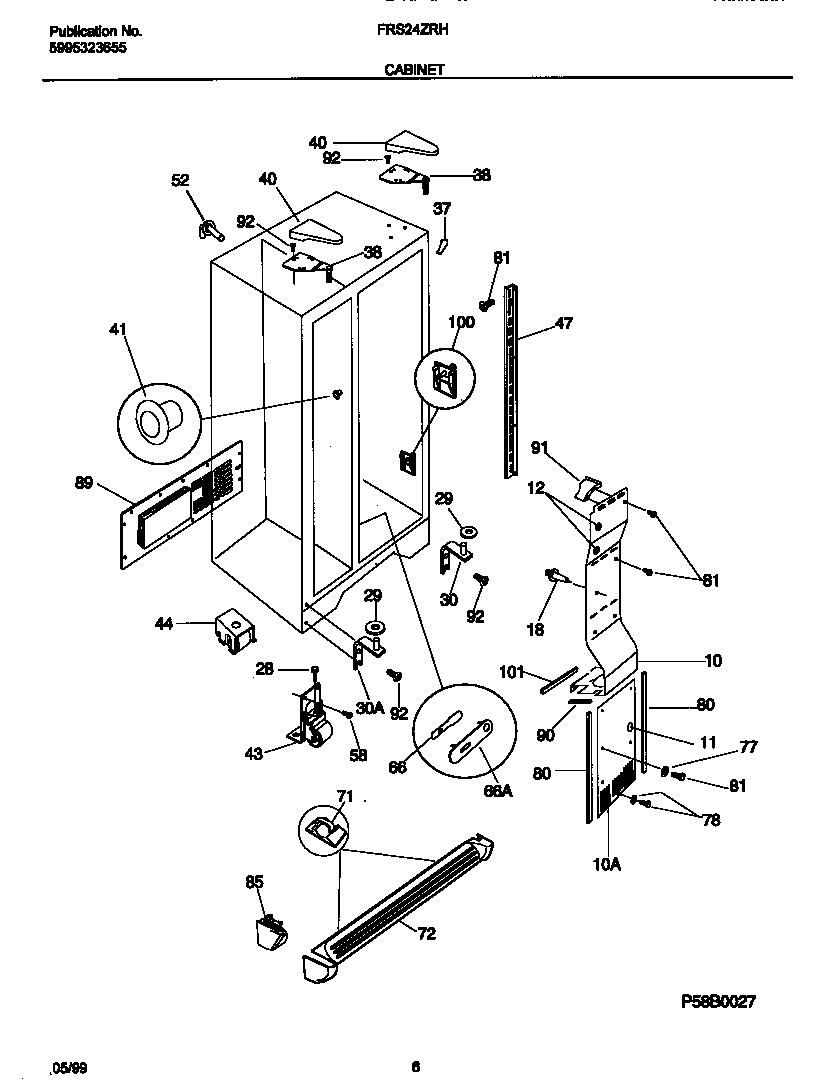 Frigidaire FRS24ZRHD0 cabinet diagram