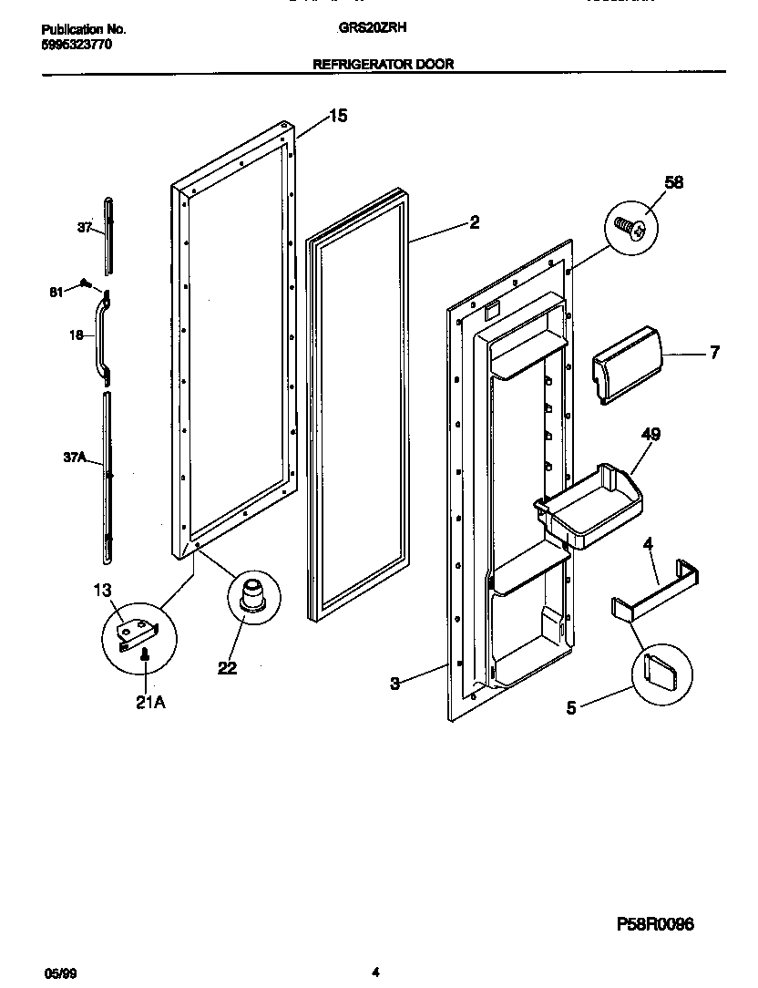 Gibson GRS20ZRHW0 refr door diagram