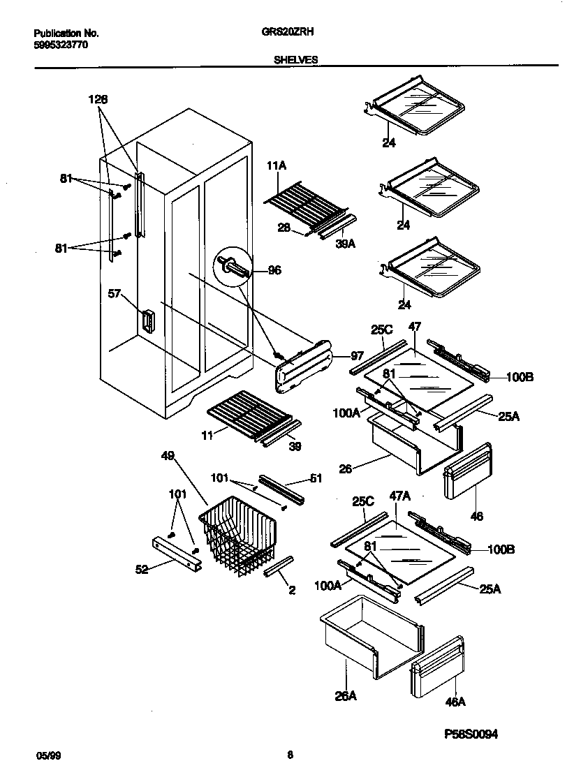 Gibson GRS20ZRHW0 shelves diagram