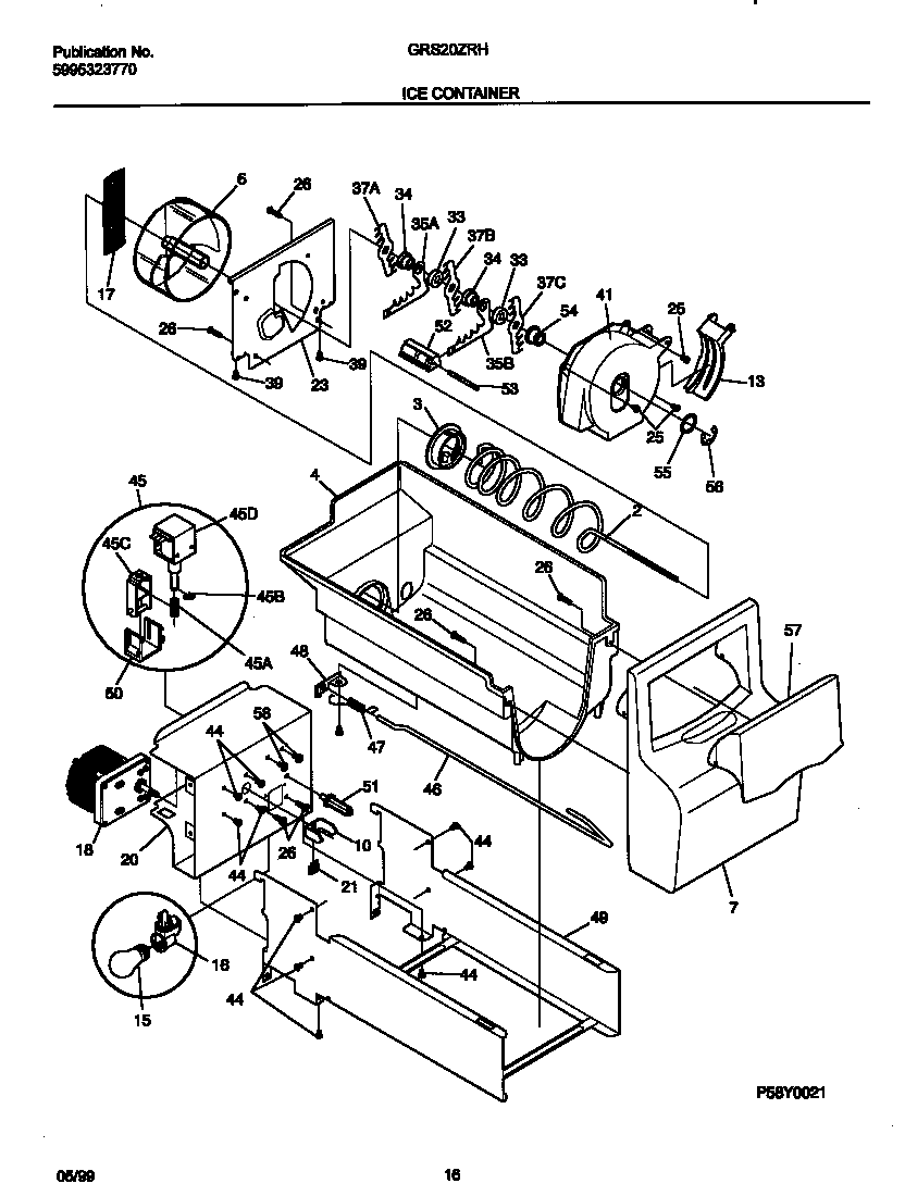 Gibson GRS20ZRHW0 ice container diagram