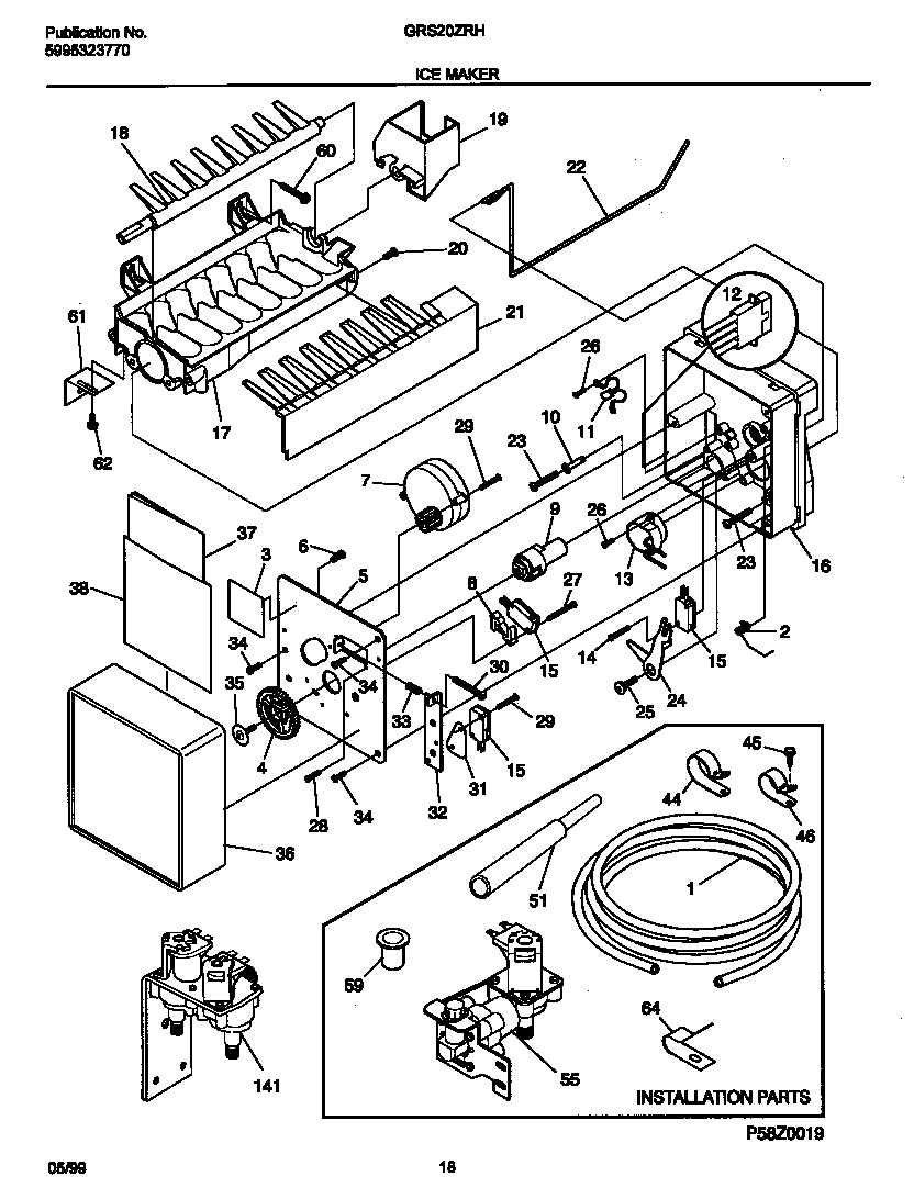 Gibson GRS20ZRHW0 ice maker diagram