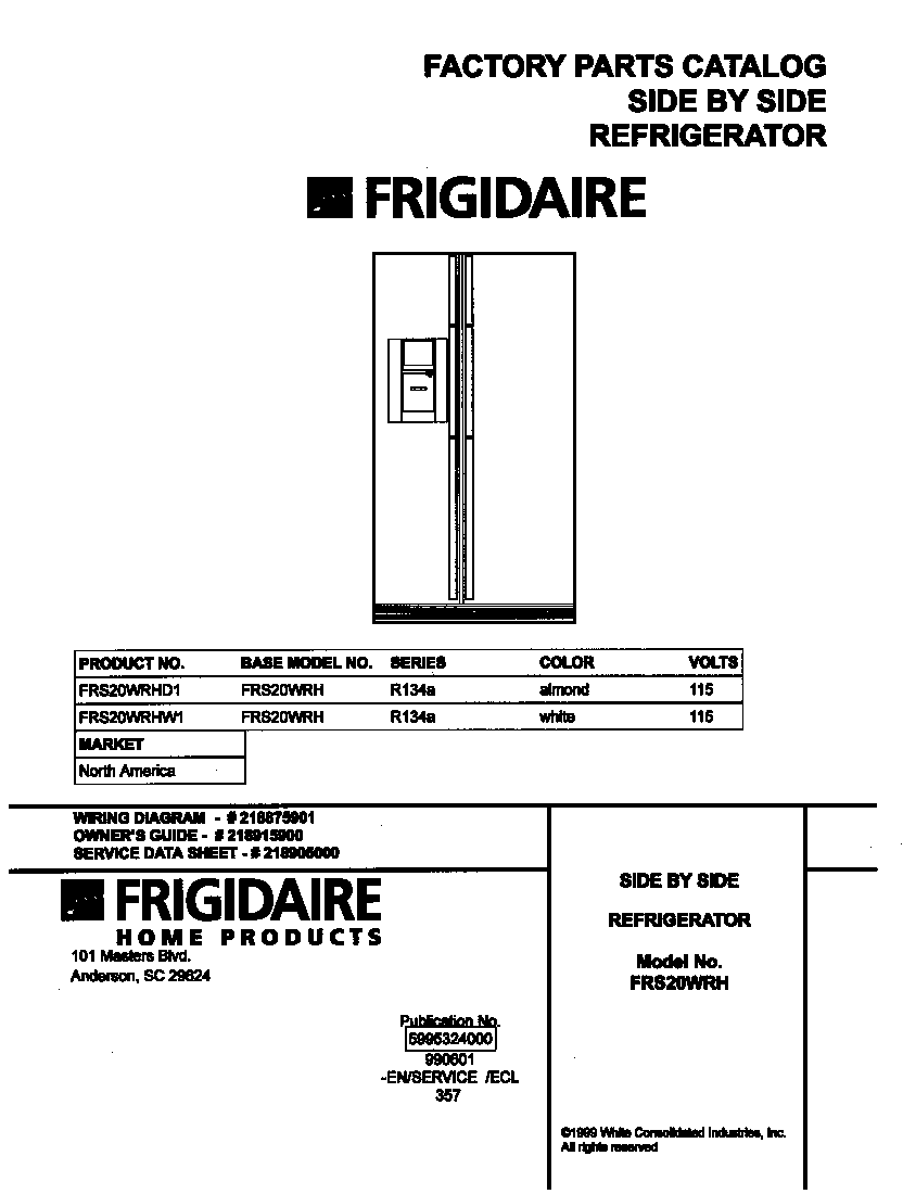 Frigidaire FRS20WRHD1 cover diagram