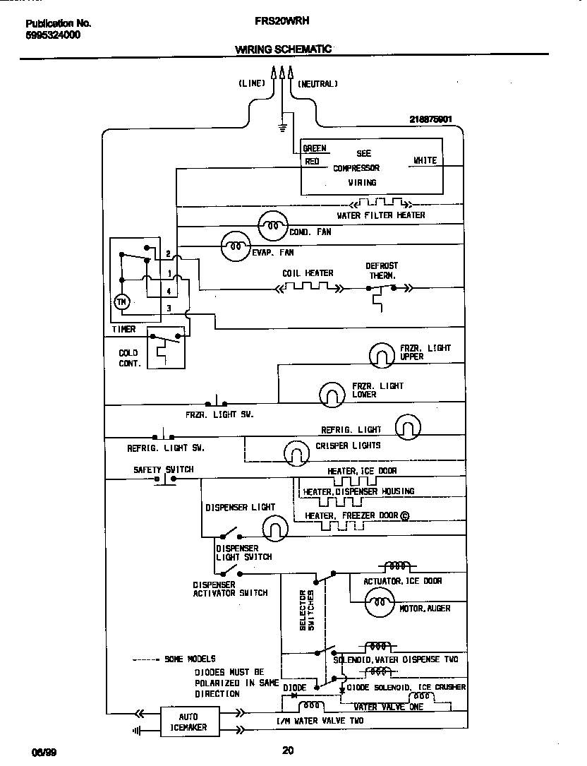 Frigidaire FRS20WRHD1 wiring diagram diagram