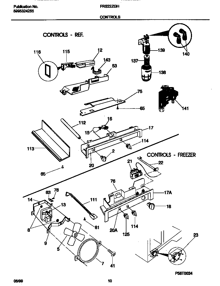 Frigidaire FRS22ZGHB0 controls diagram