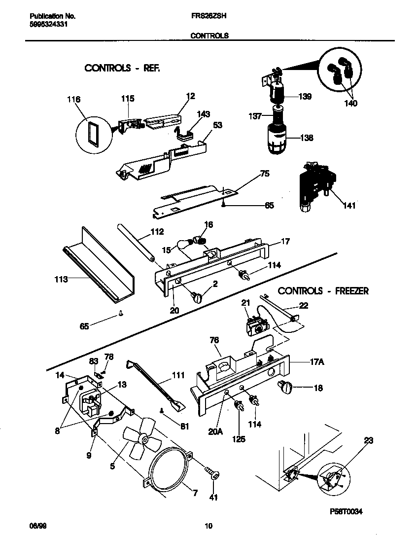 Frigidaire FRS26ZSHW0 controls diagram