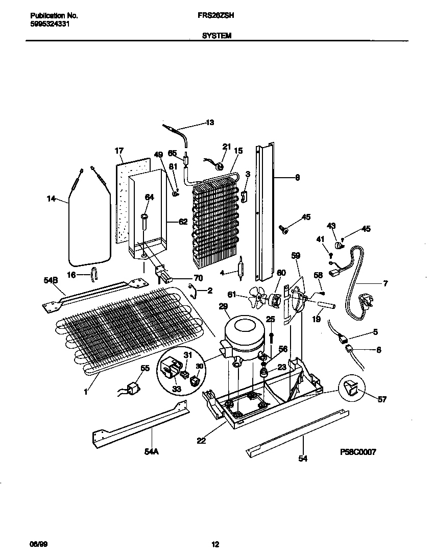 Frigidaire FRS26ZSHW0 system diagram