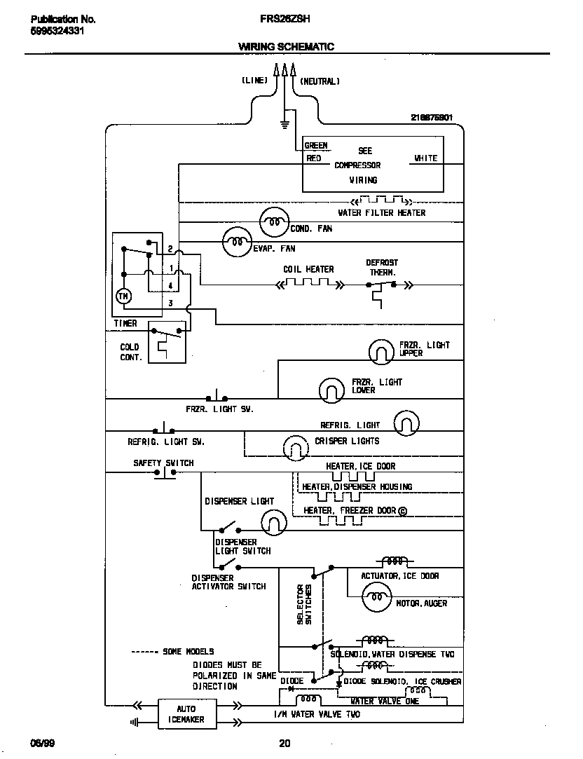 Frigidaire FRS26ZSHW0 wiring diagram diagram