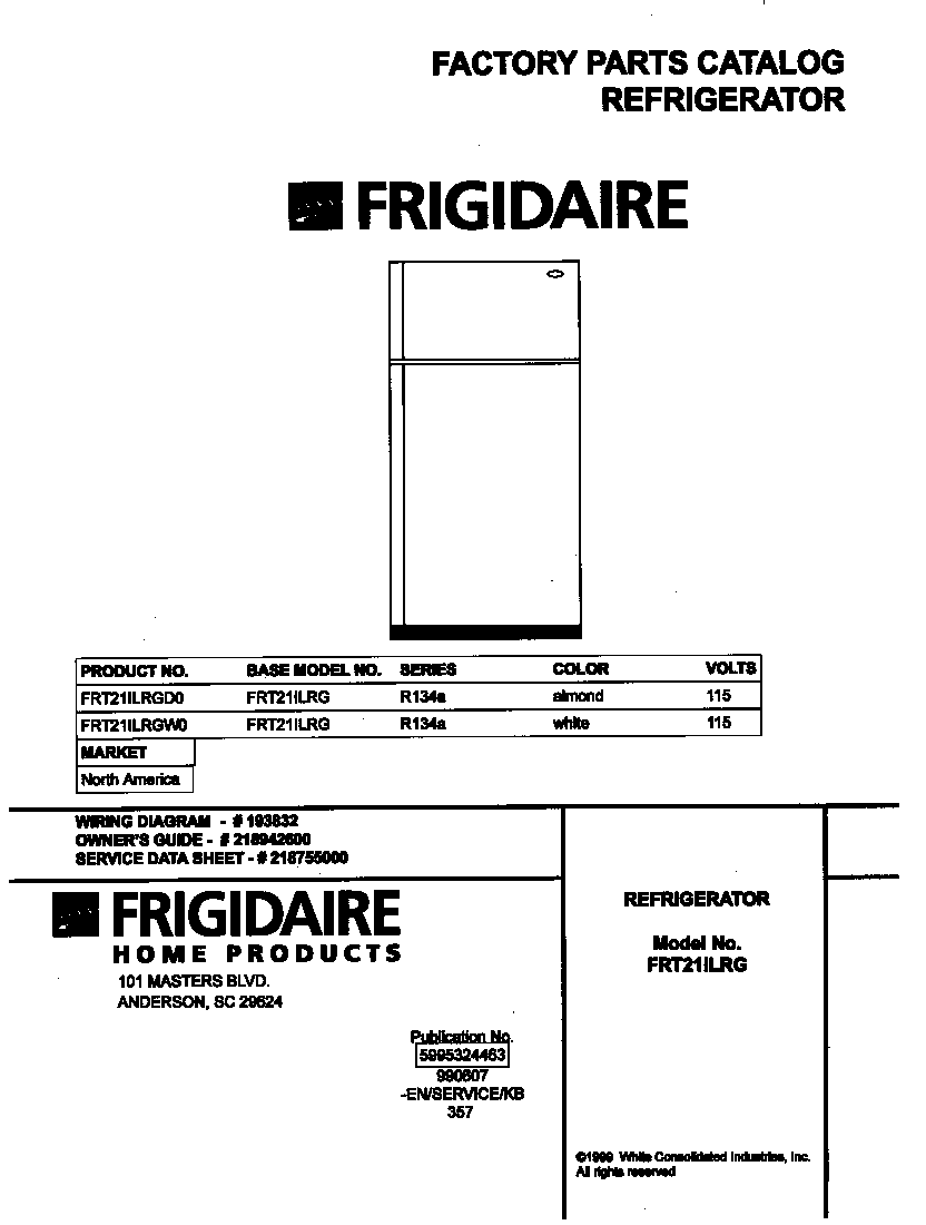 Frigidaire FRT21ILRGD0 cover diagram