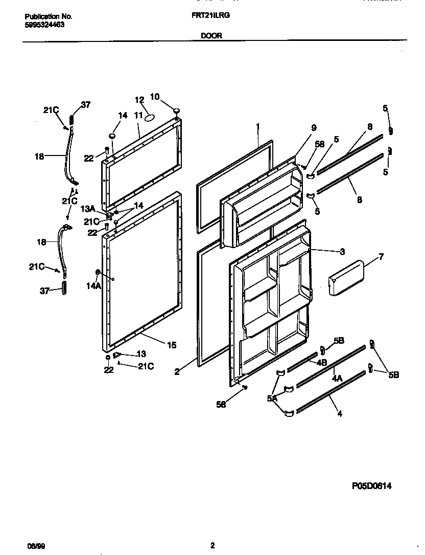 Frigidaire FRT21ILRGD0 doors diagram