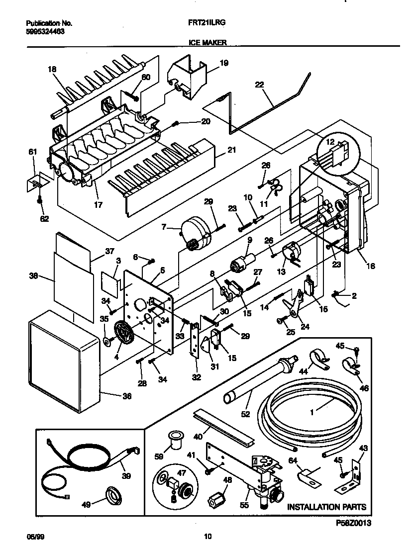 Frigidaire FRT21ILRGD0 ice  maker diagram
