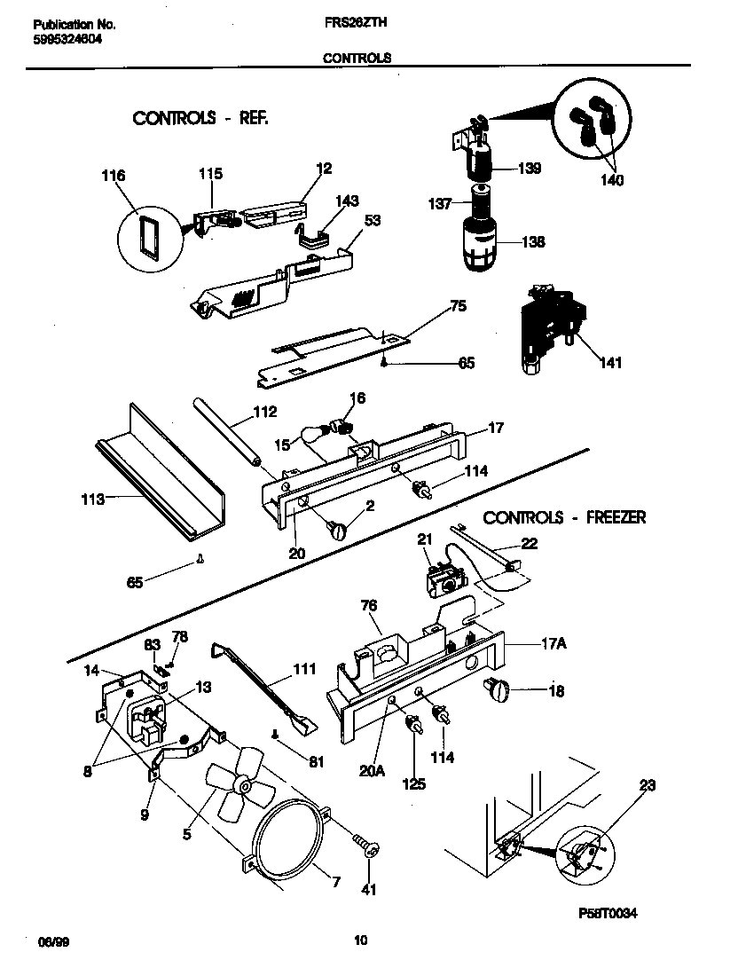 Frigidaire FRS26ZTHB0 controls diagram