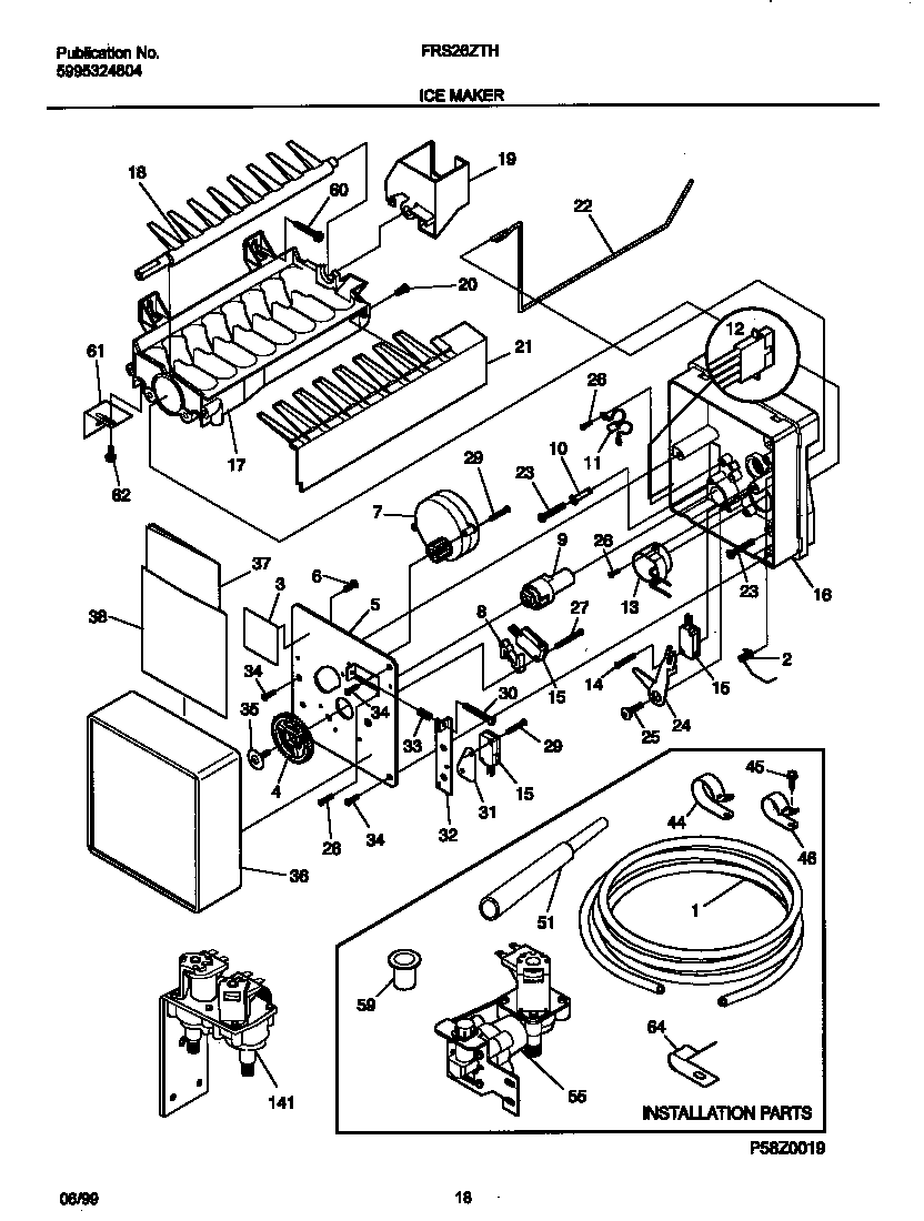 Frigidaire FRS26ZTHB0 ice maker diagram