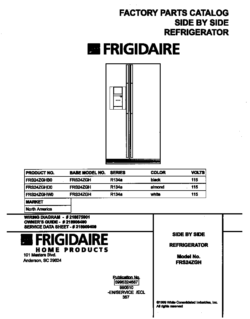 Frigidaire FRS24ZGHD0 cover diagram