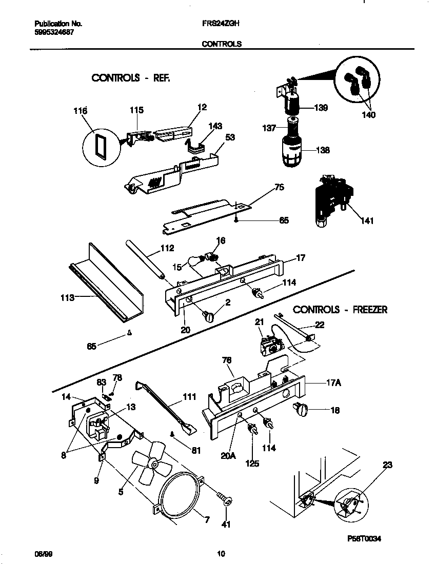 Frigidaire FRS24ZGHD0 controls diagram