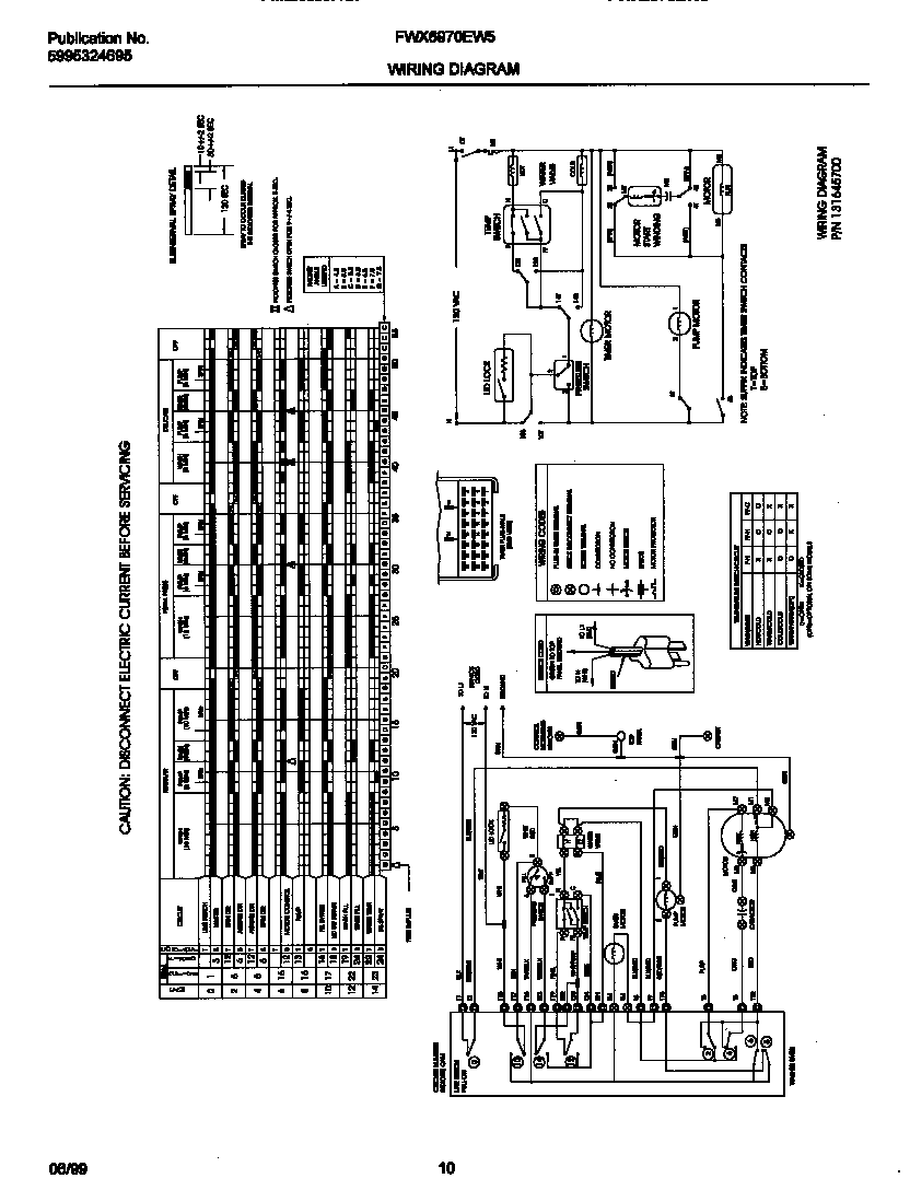 Frigidaire FWX6970EW5 131645700 wiring diagram diagram