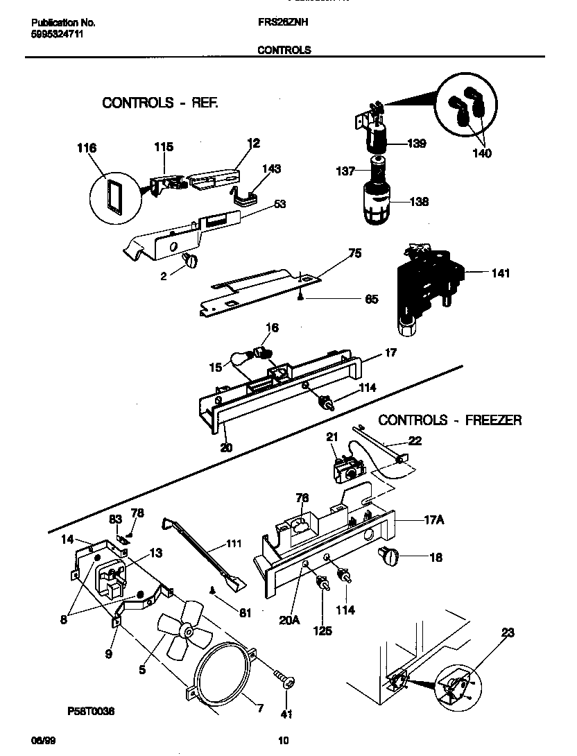 Frigidaire FRS26ZNHB0 controls diagram