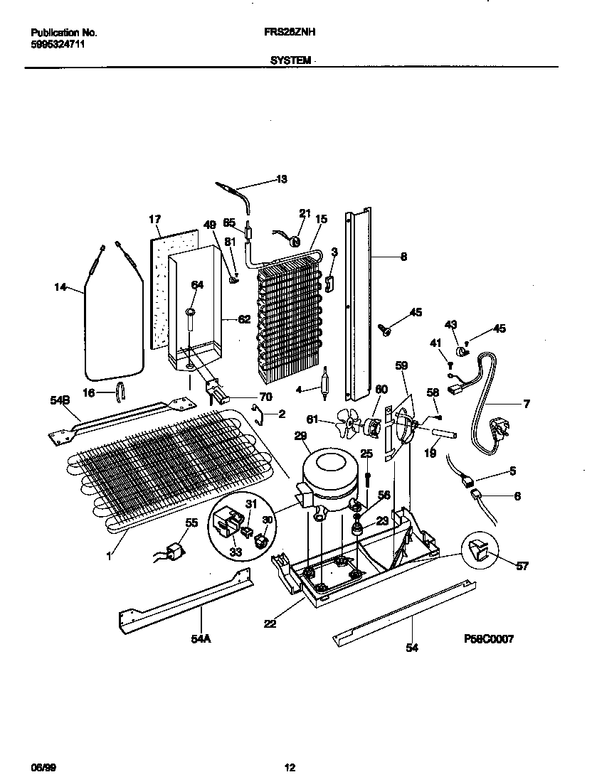 Frigidaire FRS26ZNHB0 system diagram