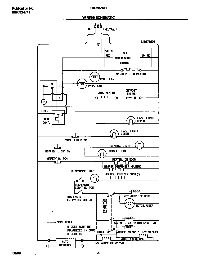 Frigidaire FRS26ZNHB0 wiring diagram diagram