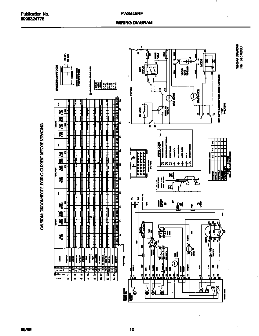 Frigidaire FWS445RFS3 131670900 wiring diagram diagram