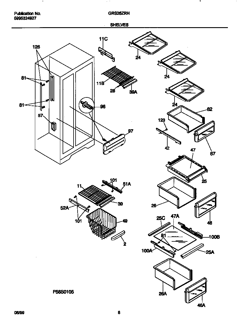 Gibson GRS26ZRHD0 shelves diagram