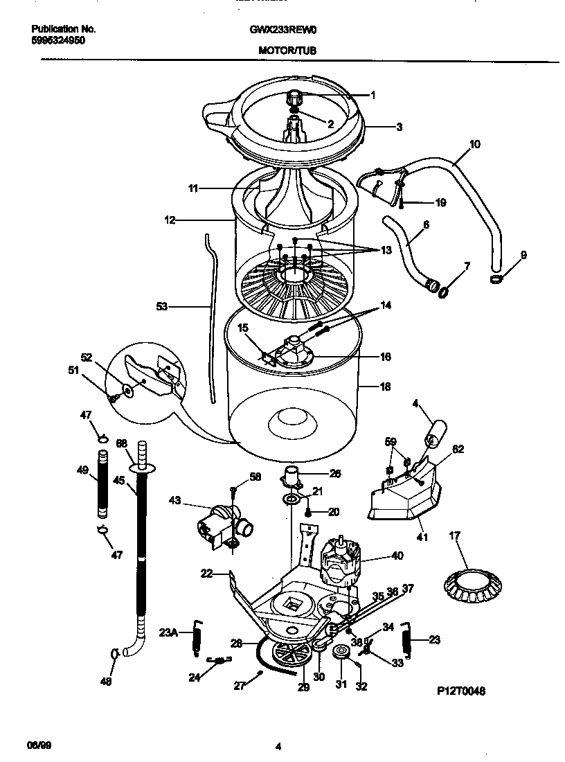 Gibson GWX233REW0 p12t0048 wshr mtr,hose diagram