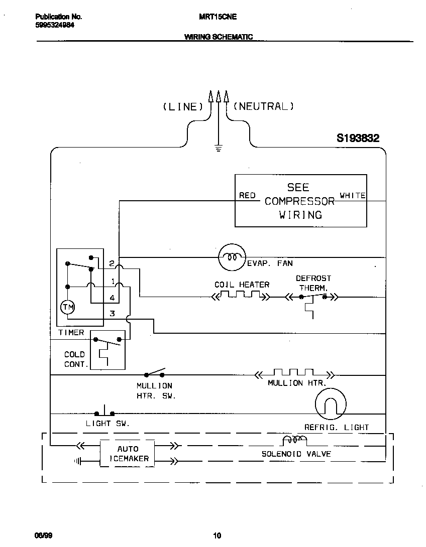 Universal/Multiflex (Frigidaire) MRT15CNEYB wiring diagram diagram