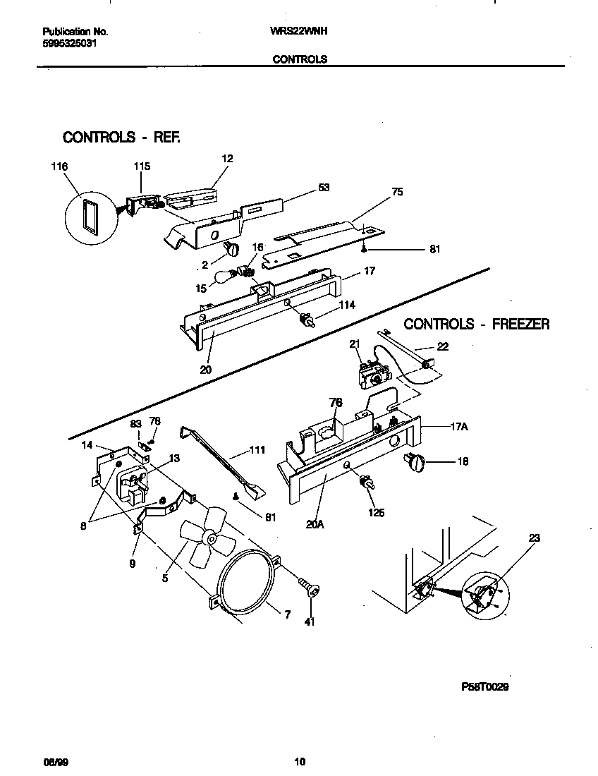 White-Westinghouse WRS22WNHD0 controls diagram