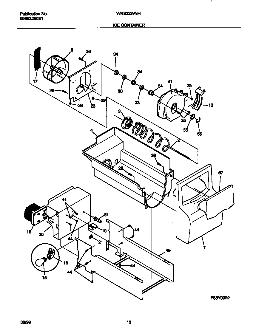 White-Westinghouse WRS22WNHD0 ice container diagram