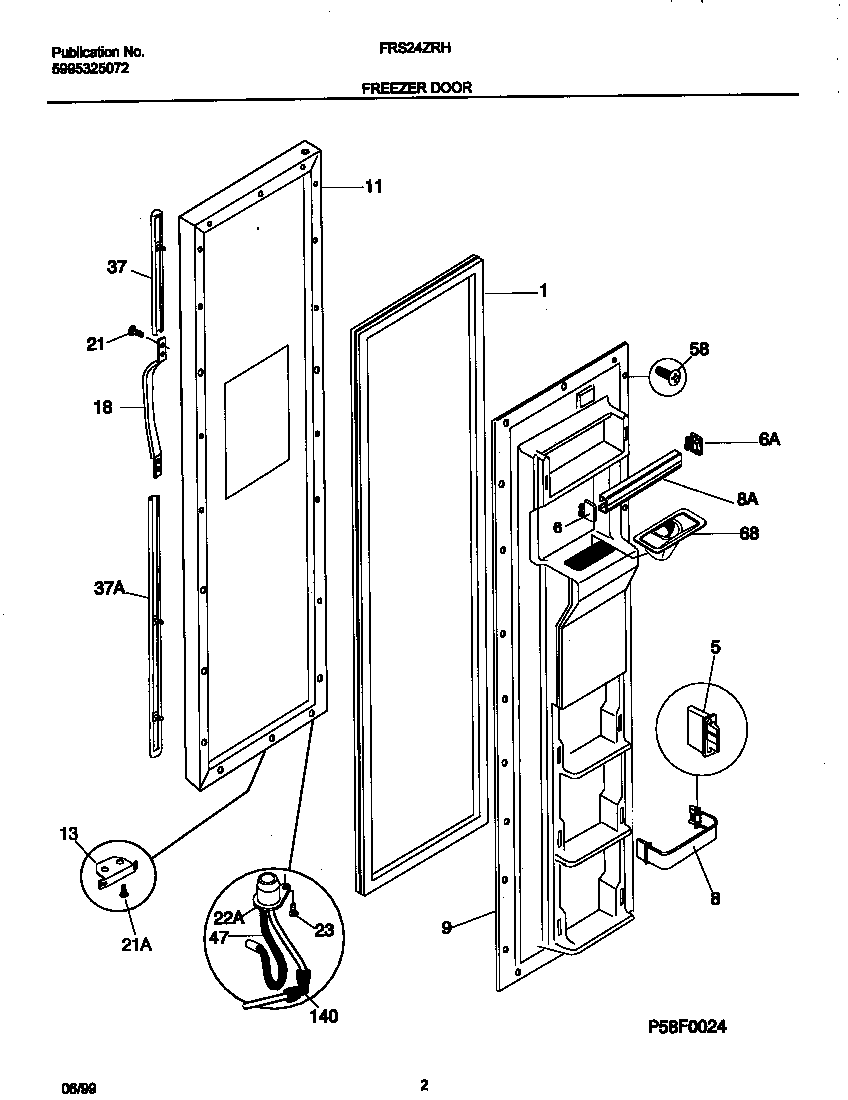 Frigidaire FRS24ZRHD1 frzr door diagram