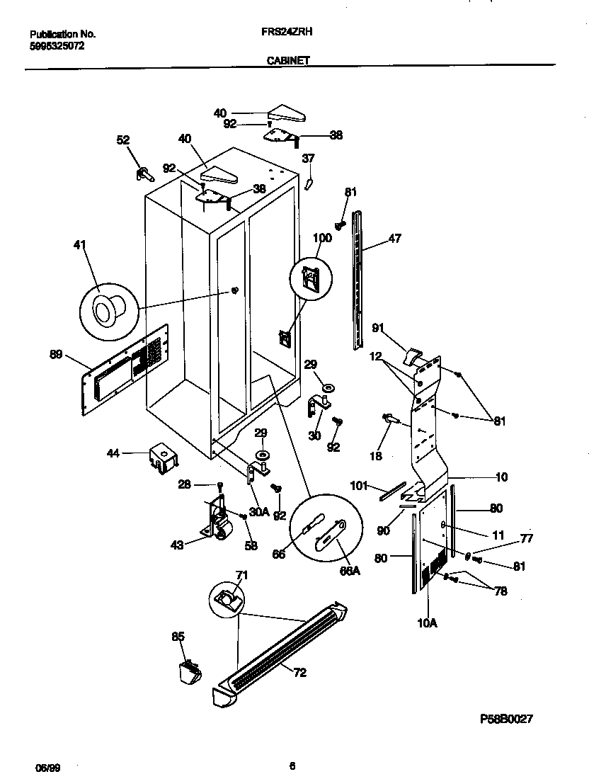 Frigidaire FRS24ZRHD1 cabinet diagram